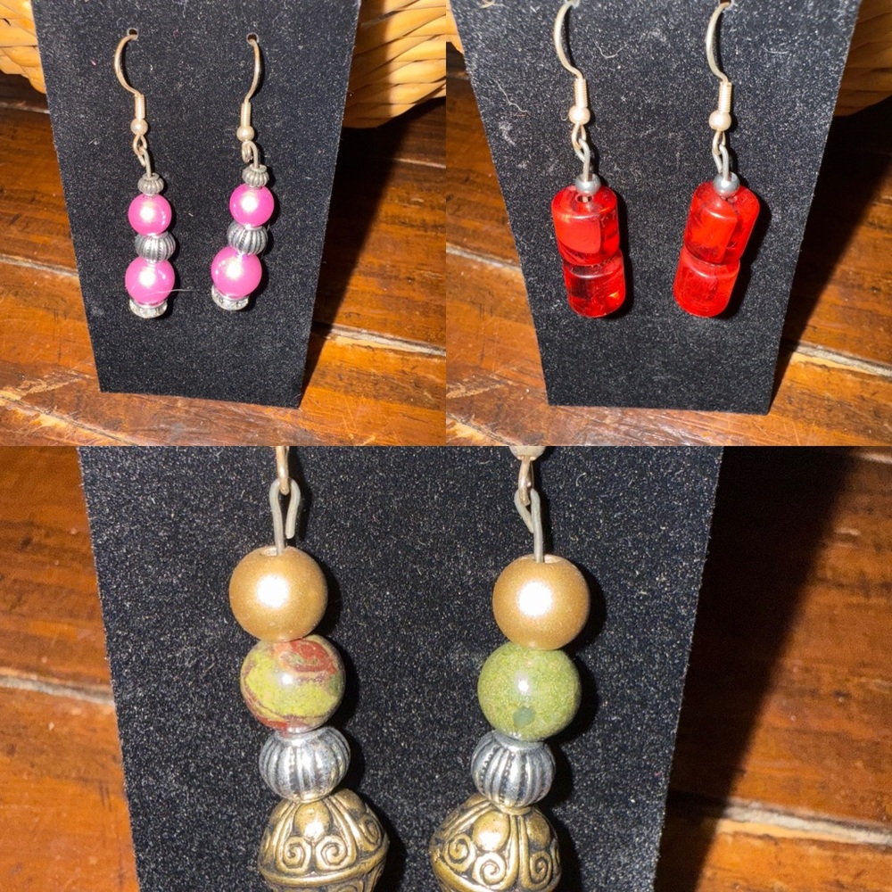 Handmade Beaded Earrings Set | Boho Artisan Jewelry